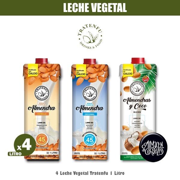 4 Leche Vegetal TRATENFU 1 Litro