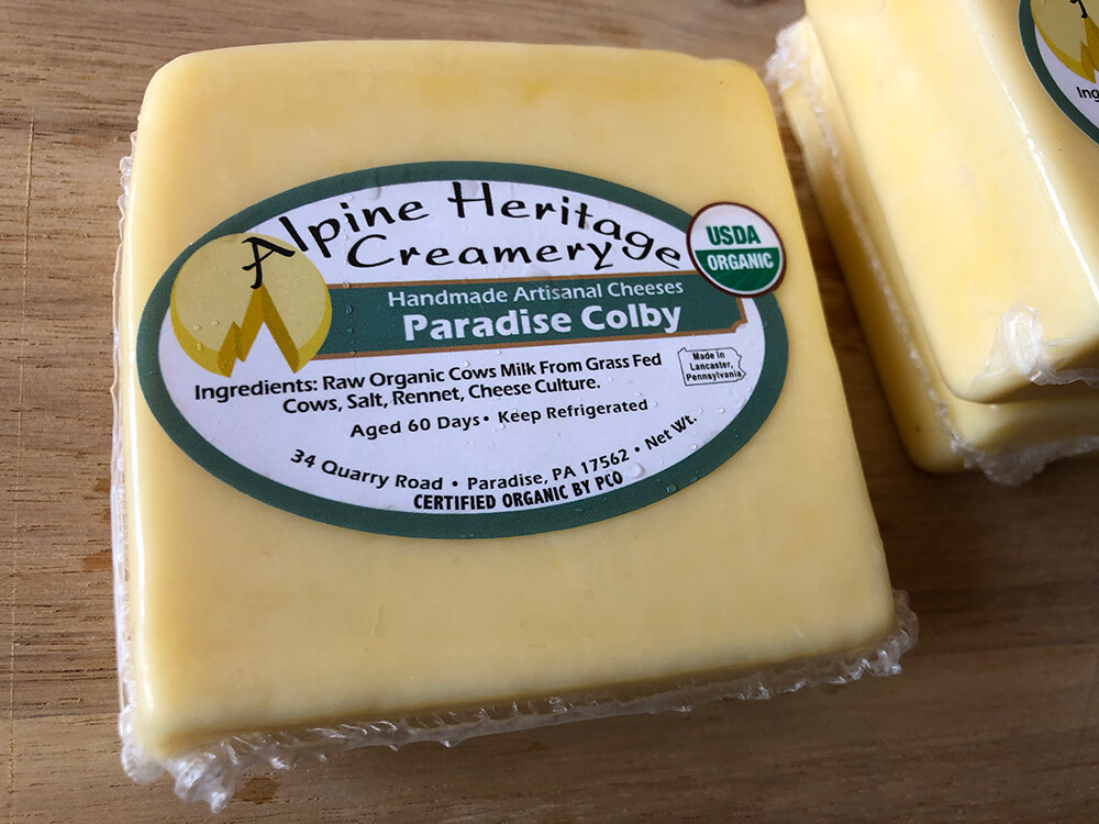 Organic Paradise Colby Cheese Full Quiver Farm