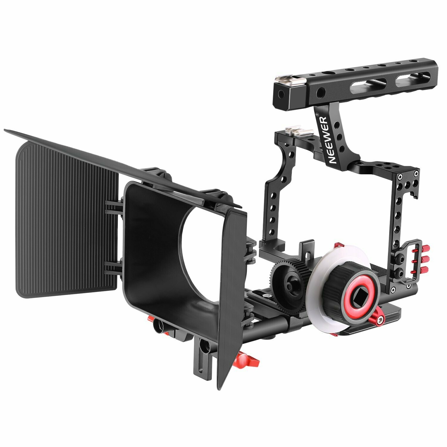 Neewer Film Movie Making Camera Video Cage with 15mm Rail Rods Matte