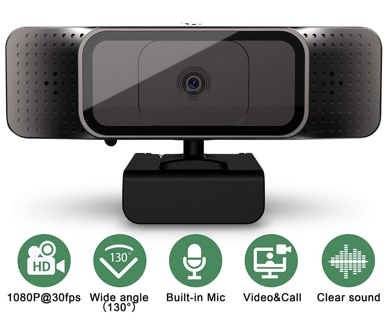 Webcam with Microphone, 1080P HD Streaming Computer Camera, USB Webcam