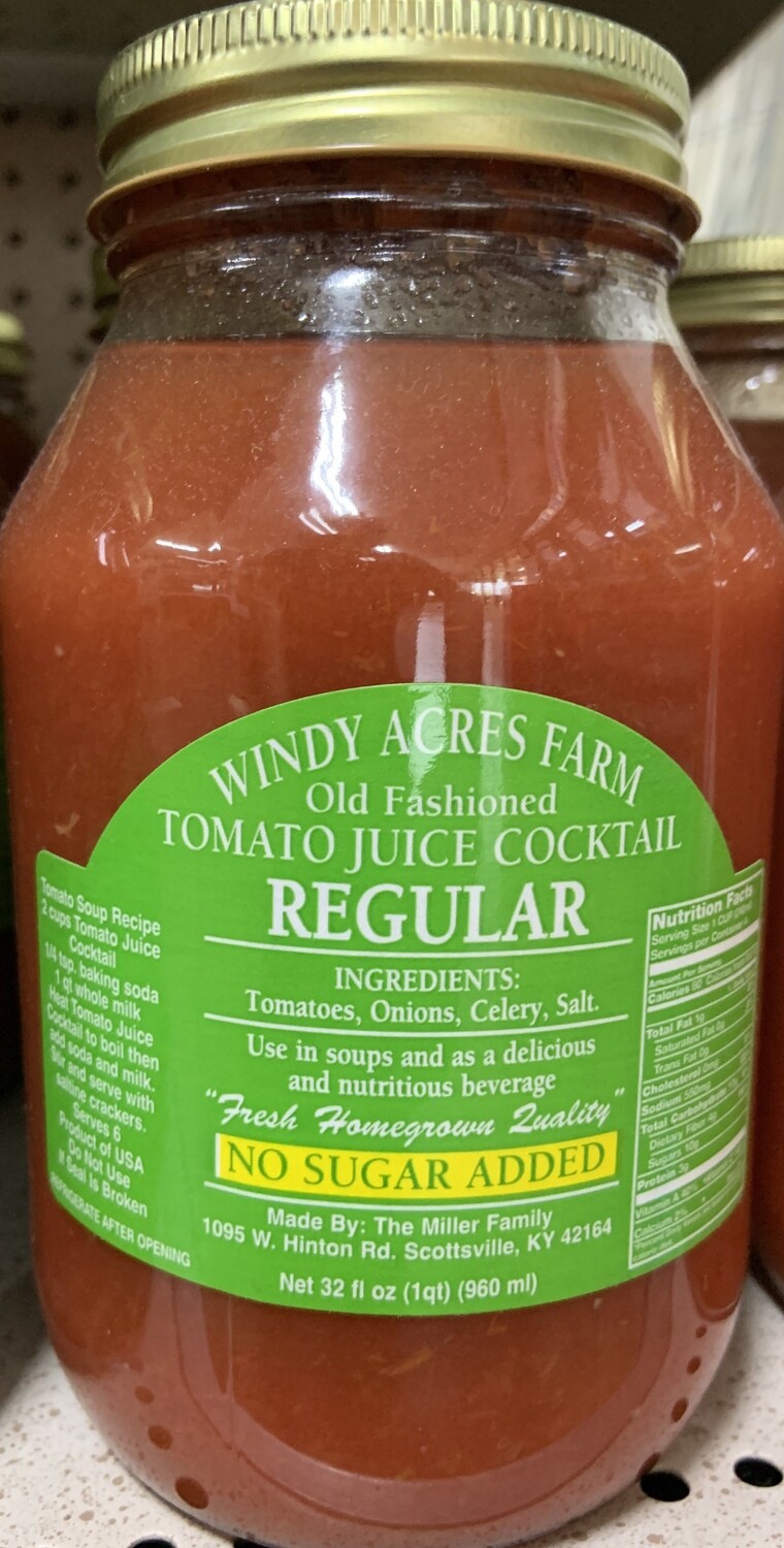 Windy Acres Farm Regular Tomato Juice 32 oz
