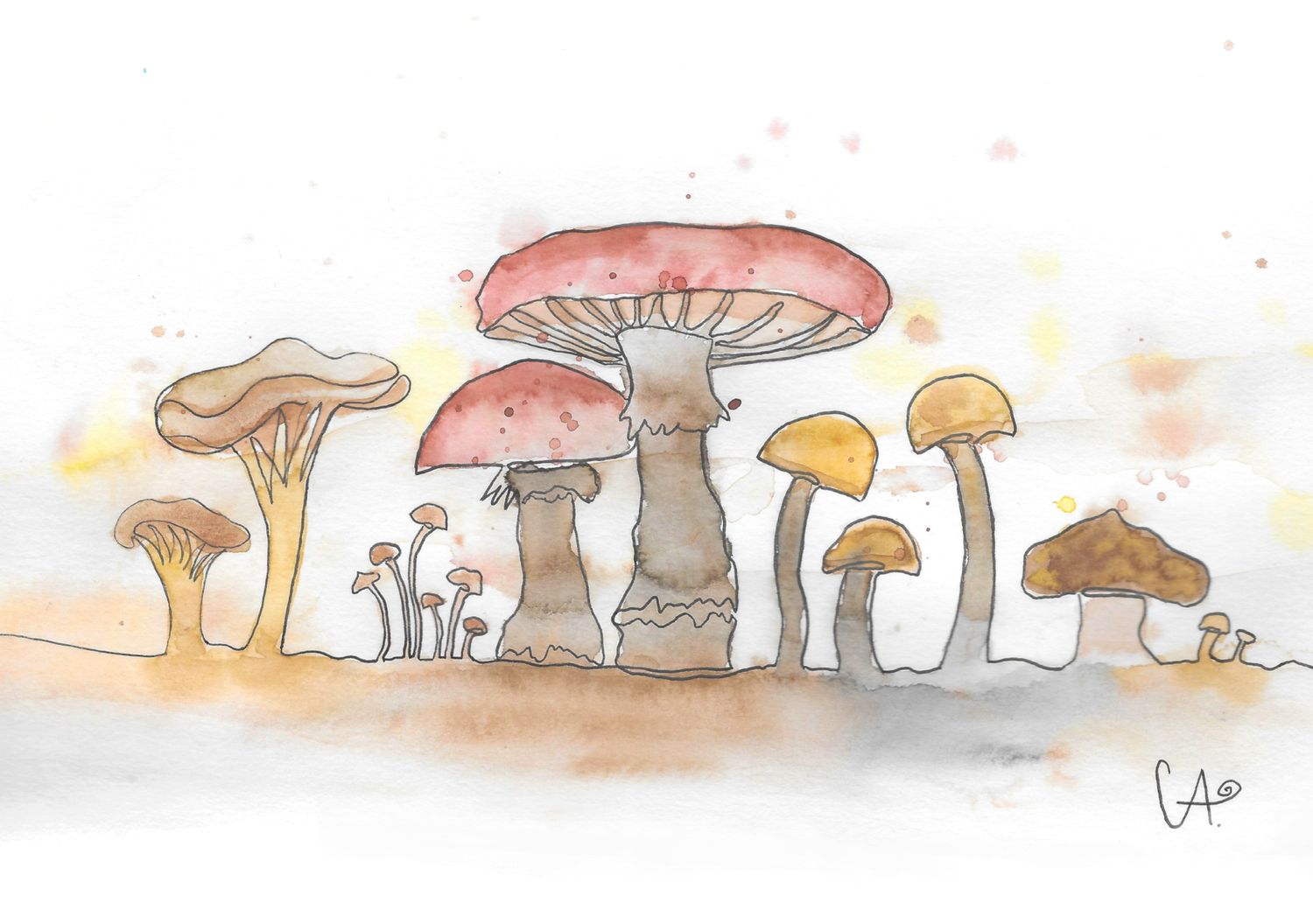 One-Line-Kollektion - Pilze