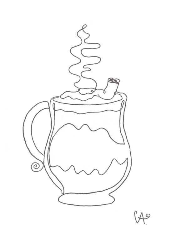 One-Line schwarz-weiss Kollektion - Spicy Cinnamon Latte