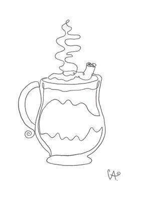 One-Line schwarz-weiss Kollektion - Spicy Cinnamon Latte