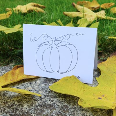 One-Line schwarz-weiss Kollektion -  Kürbis