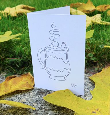 One-Line schwarz-weiss Kollektion - Spicy Cinnamon Latte