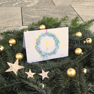 Weihnachtskollektion - Kranz mit Kerze