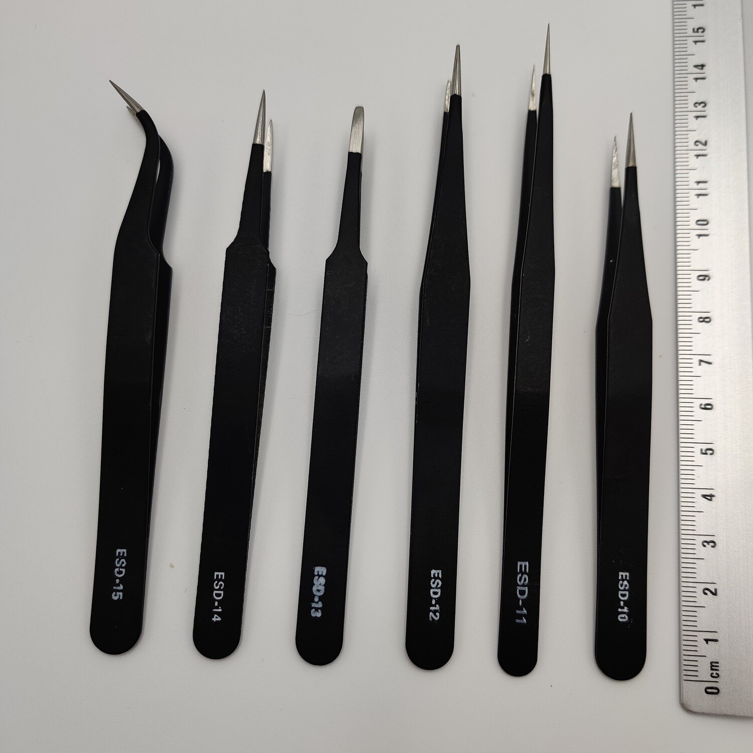 Tweezer Set of 6 metal precision antistatic tweezers