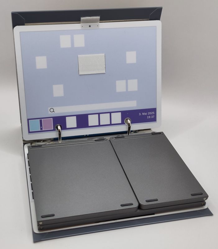 SmartFold AZW Set 2, anthrazit, mit Tastatur &amp; Touchpad - Halter mobil für jedes Smartphone - NUR SOLANGE VORRAT REICHT!