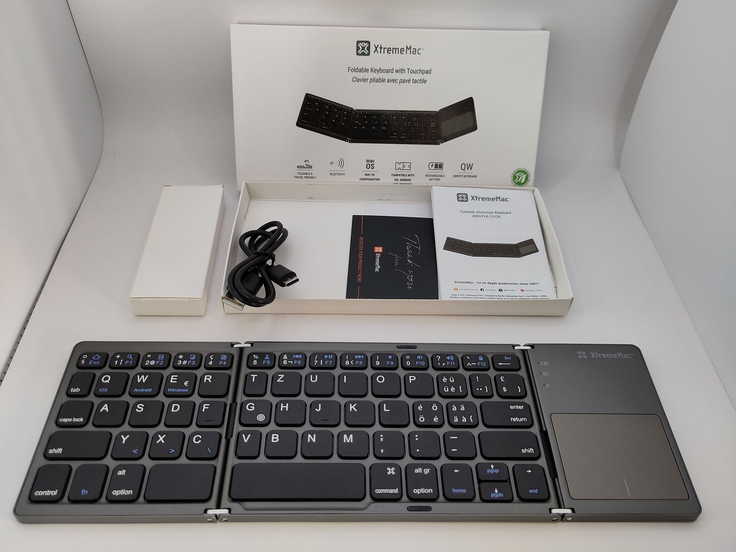 Tastatur: XtremeMac - Faltbare Mini Bluetooth Reisetastatur (CH-Layout)