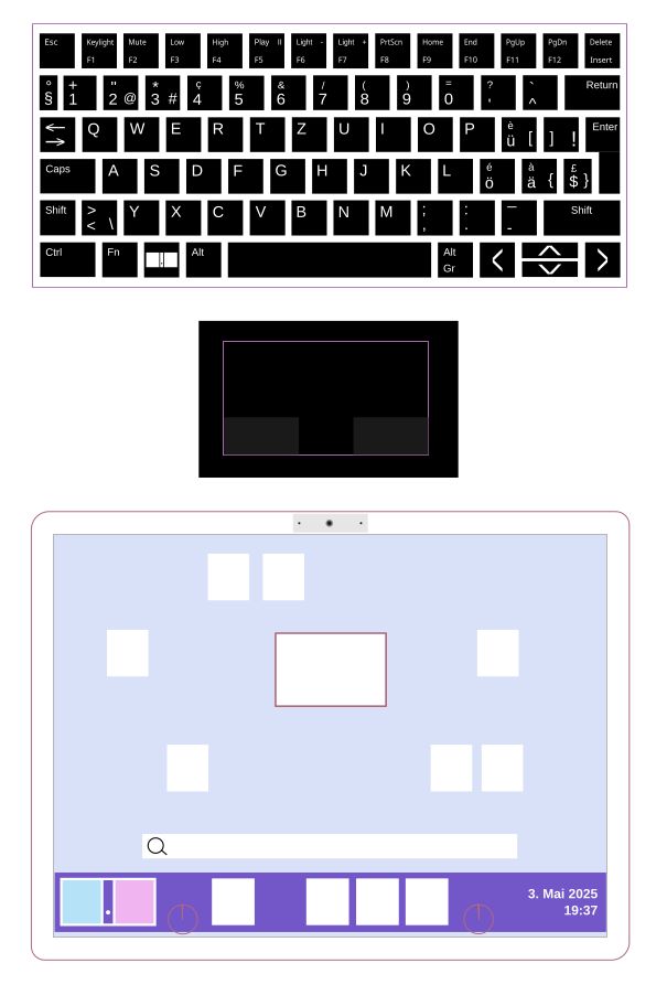 Aufkleber Tastatur, Tablet