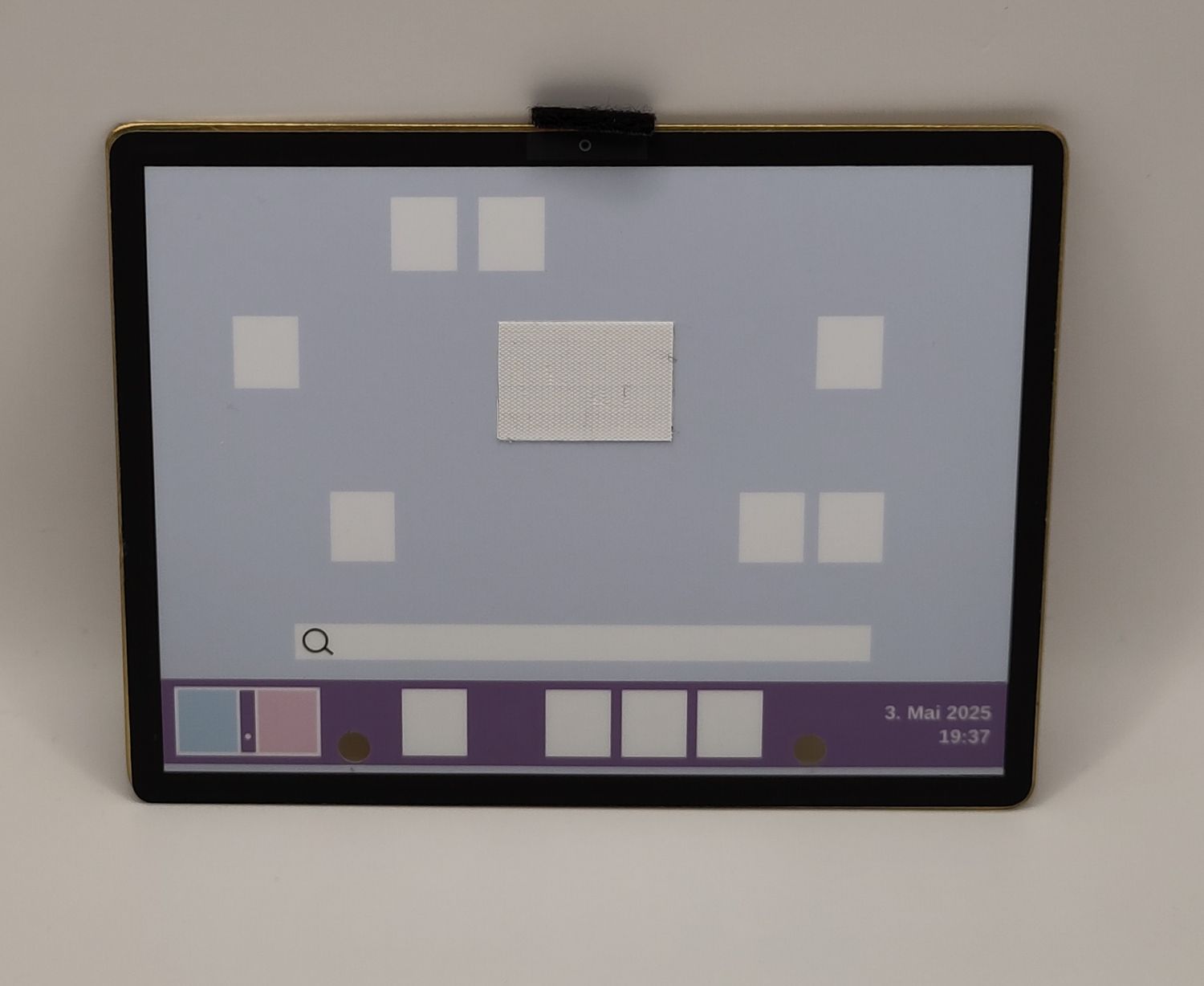 Messingblech, mit Tablet schwarz-Aufkleber, 160x120x1mm