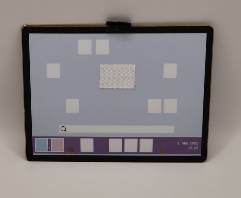 Messingblech, mit Tablet schwarz-Aufkleber, 160x120x1mm