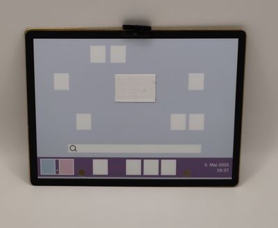 Messingblech, mit Tablet schwarz-Aufkleber, 160x120x1mm