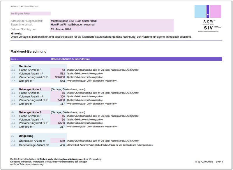 Immobilienbewertung - Standard-Lizenz für Hauseigentümer