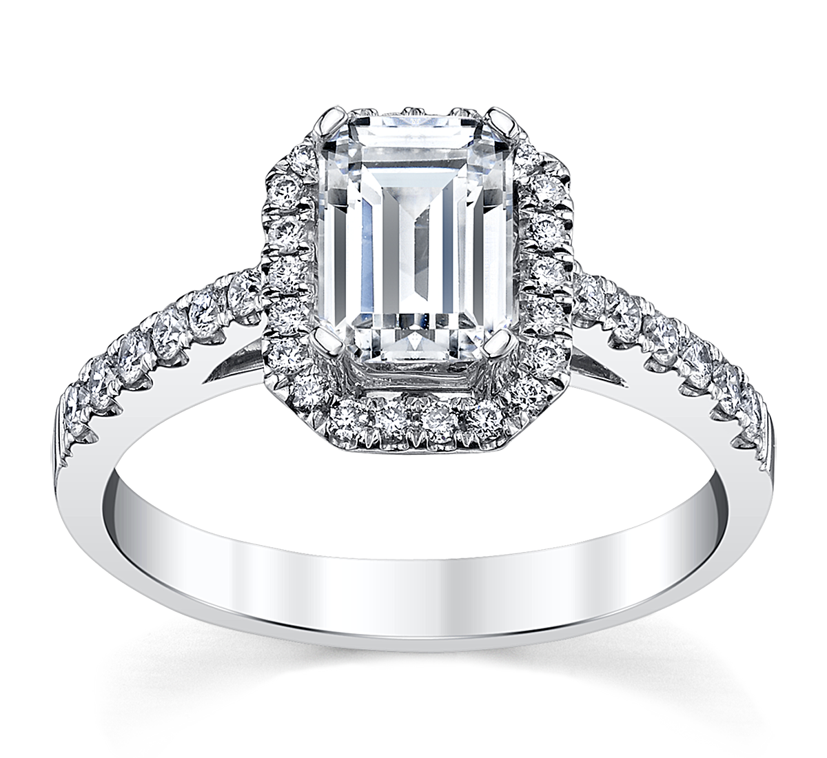 14K White Gold Diamond Engagement Ring Setting