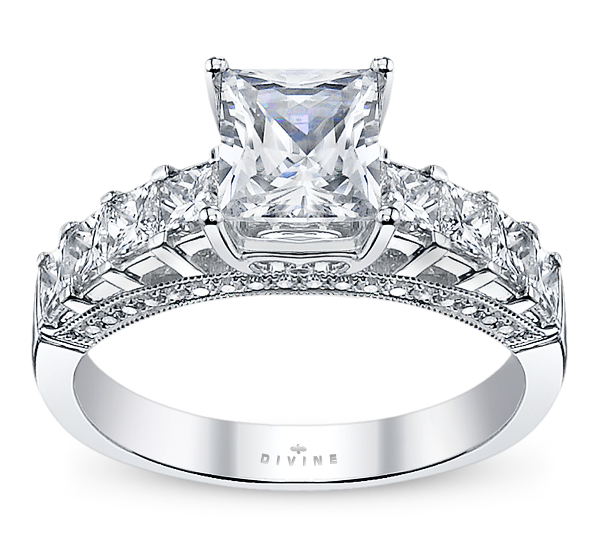 18K White Gold Diamond Engagement Ring Setting
