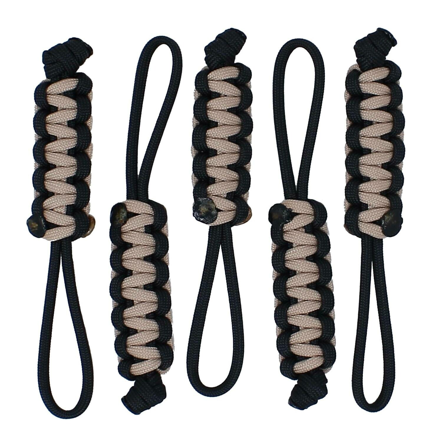 Black & Tan Paracord Zipper Pulls Pick Your Options Store BubbasGarageTv