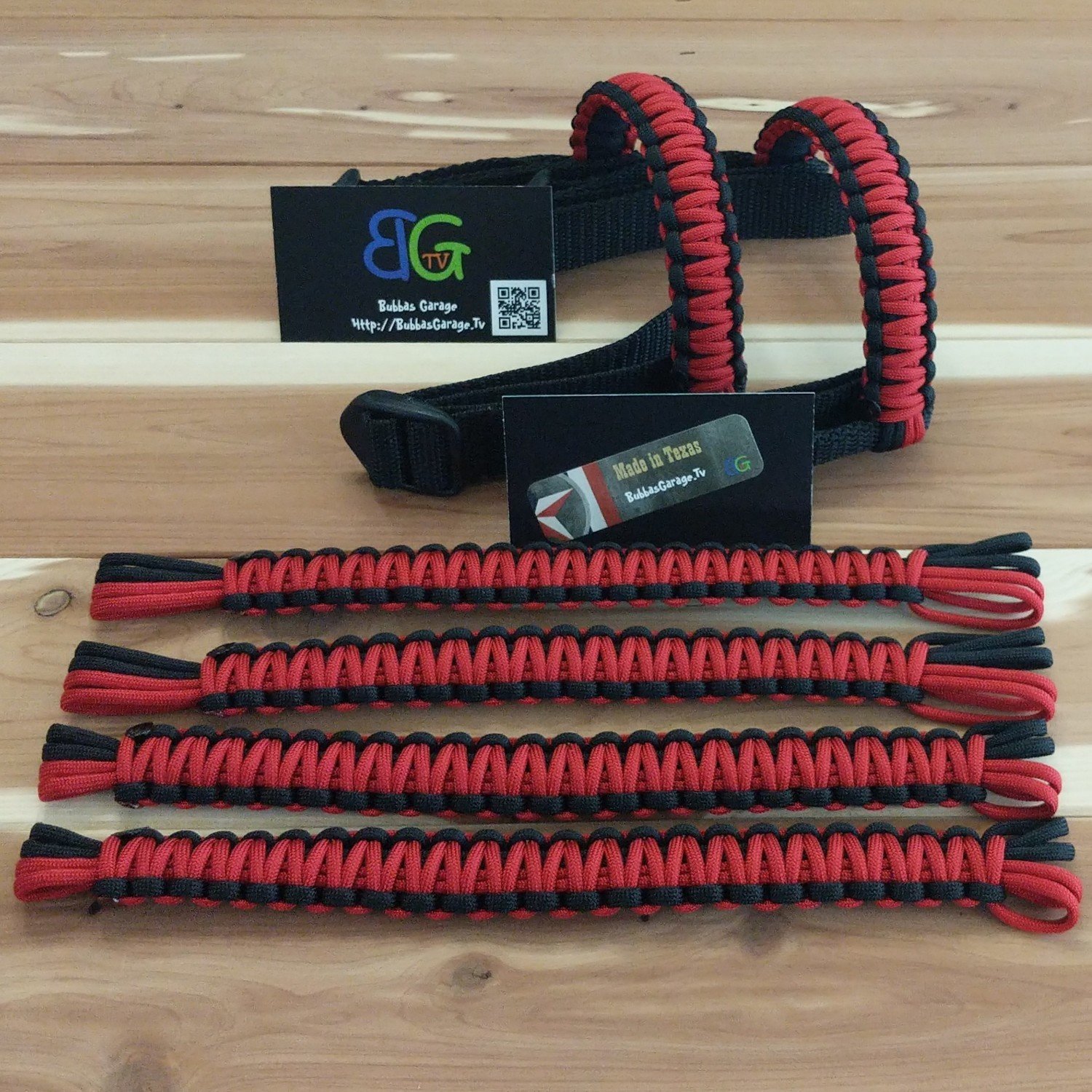 BubbasGarageTv Paracord Grab Handles for Jeep Wrangler JK (Red
