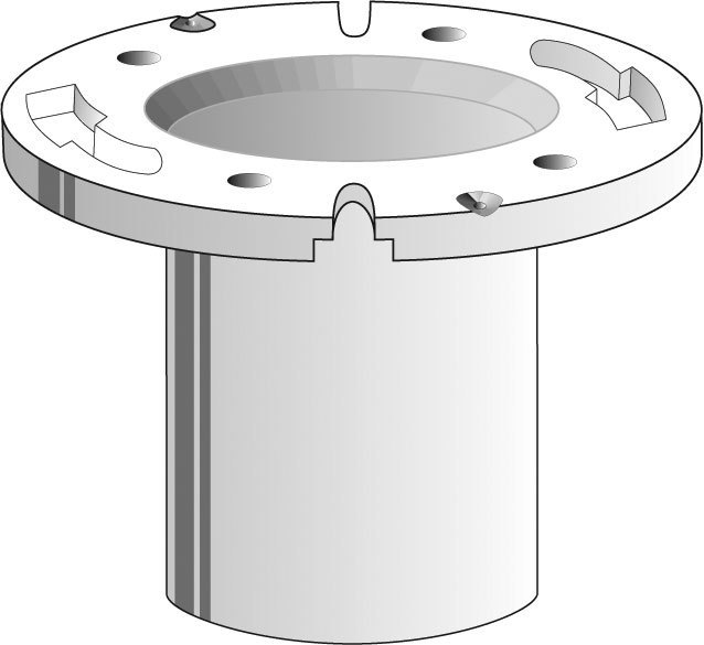 GF340P W Adjustable 3" x 4" Closet Flange Extended Length PVC (White