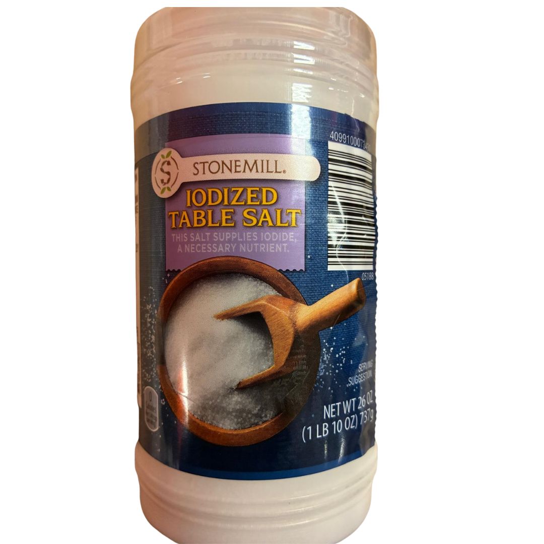 Iodized Table Salt Stonemill 26 OZ