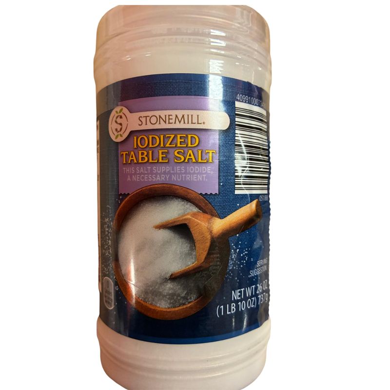 Iodized Table Salt Stonemill 26 OZ