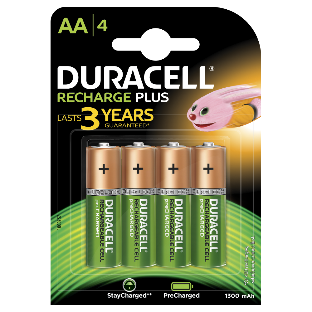 Duracell AA, 4 Batteries, 1300mAh, Rechargeable, Rs.360 LT Online Store