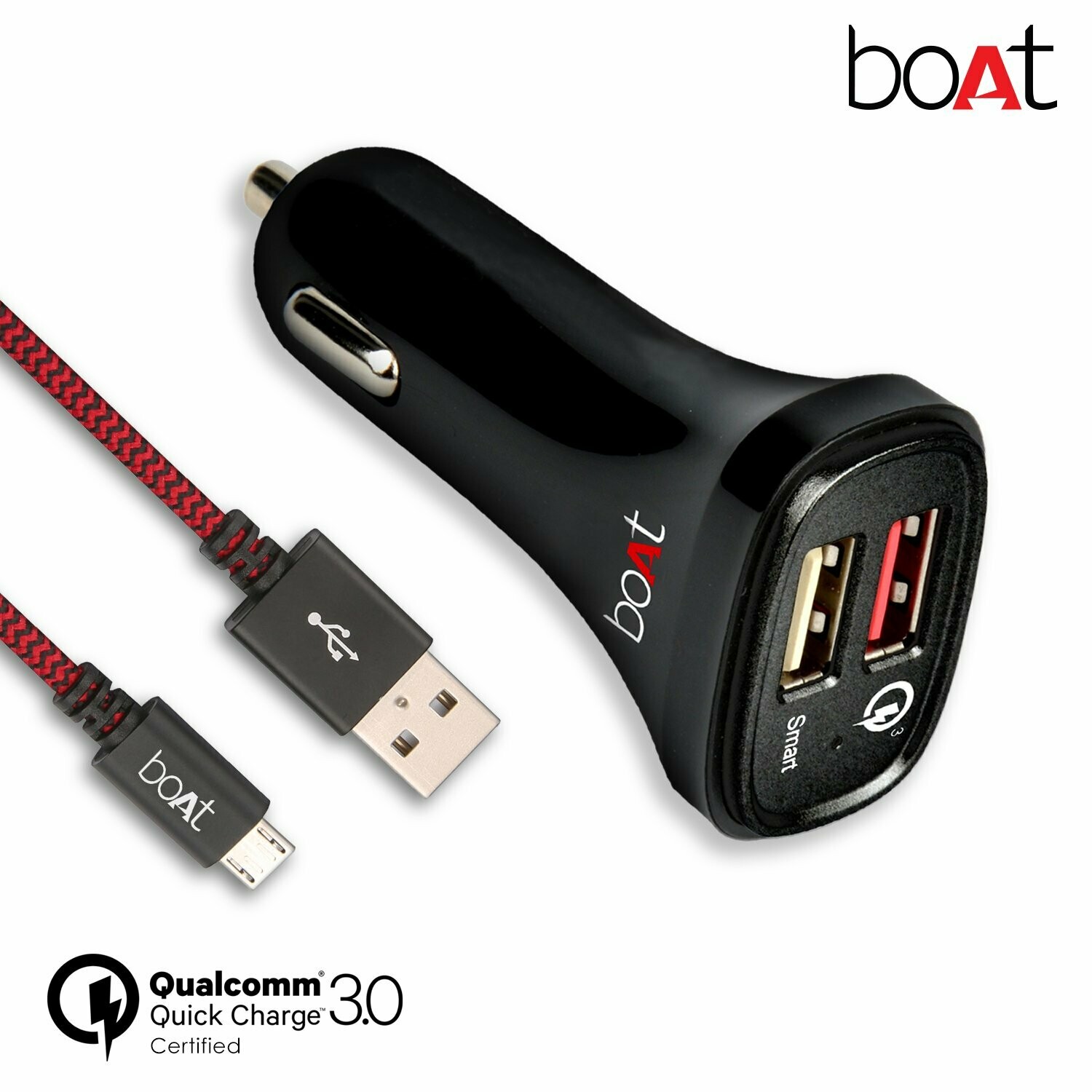 boAt Dual Port Rapid Car Charger + Micro USB Cable Rs.450 LT Online