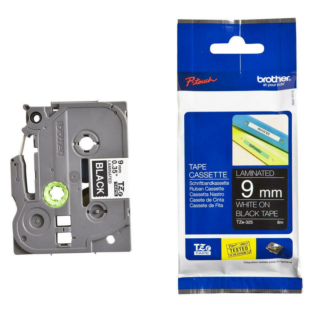 Brother Tze325 Label Tape, 9mm White on Black, Rs.950 LT Online Store