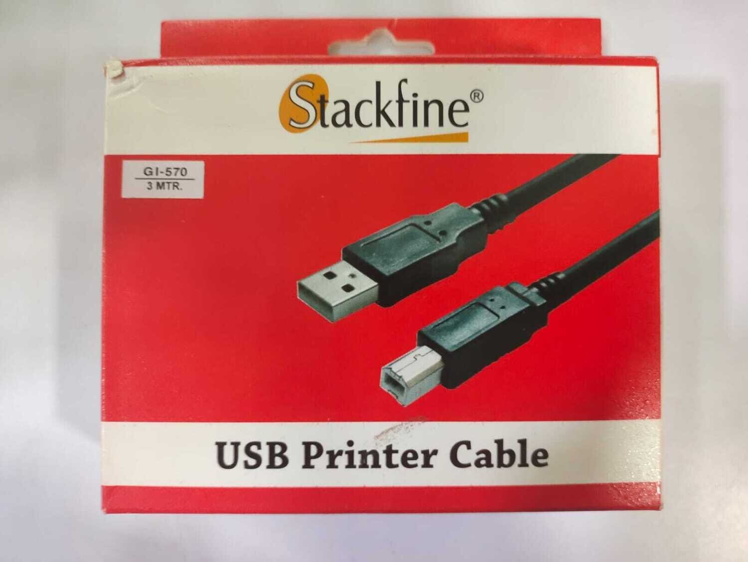 Stackfine 3mtr USB Printer Cable, Black Rs.190 LT Online Store