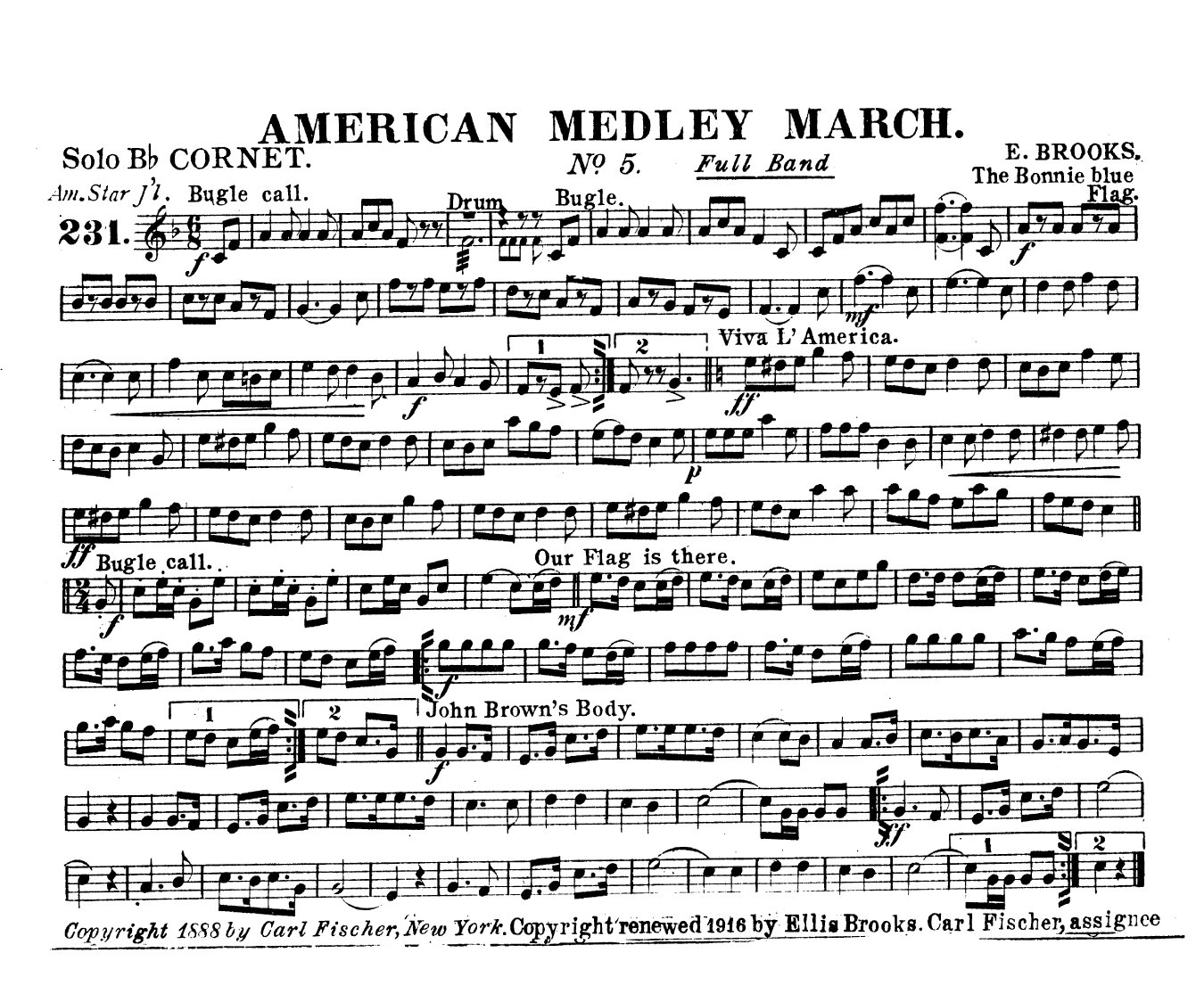 American Medley March 5 by E. Brooks Music Catalogue