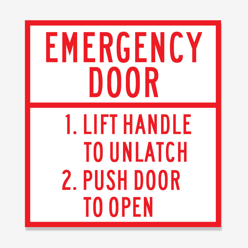 Emergency Door Identification and Instructions