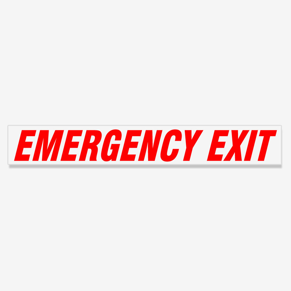 Emergency Exit Italic Red School Bus Signs Yellow Bus Decals