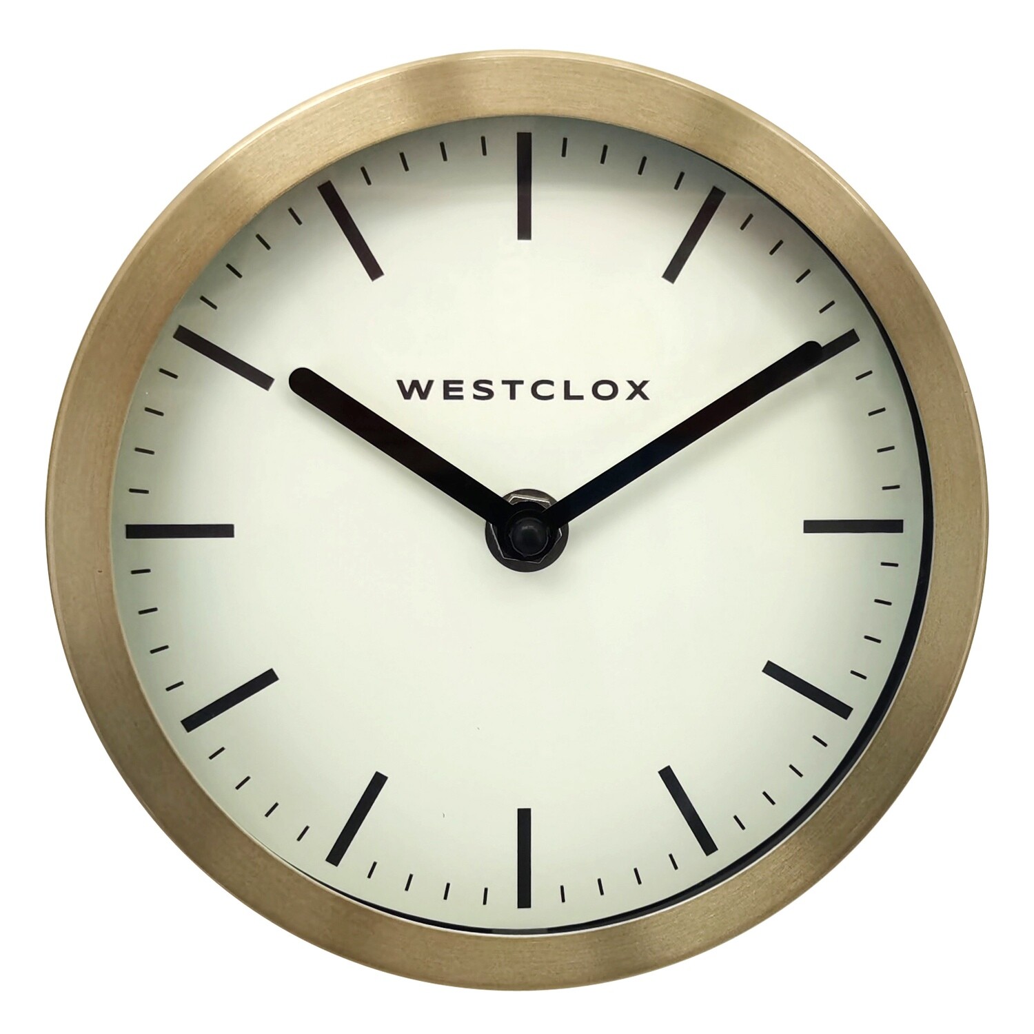 Westclox 6" Brushed Gold Wall or Table Clock Westclox Alarm Clocks The WestClox Source