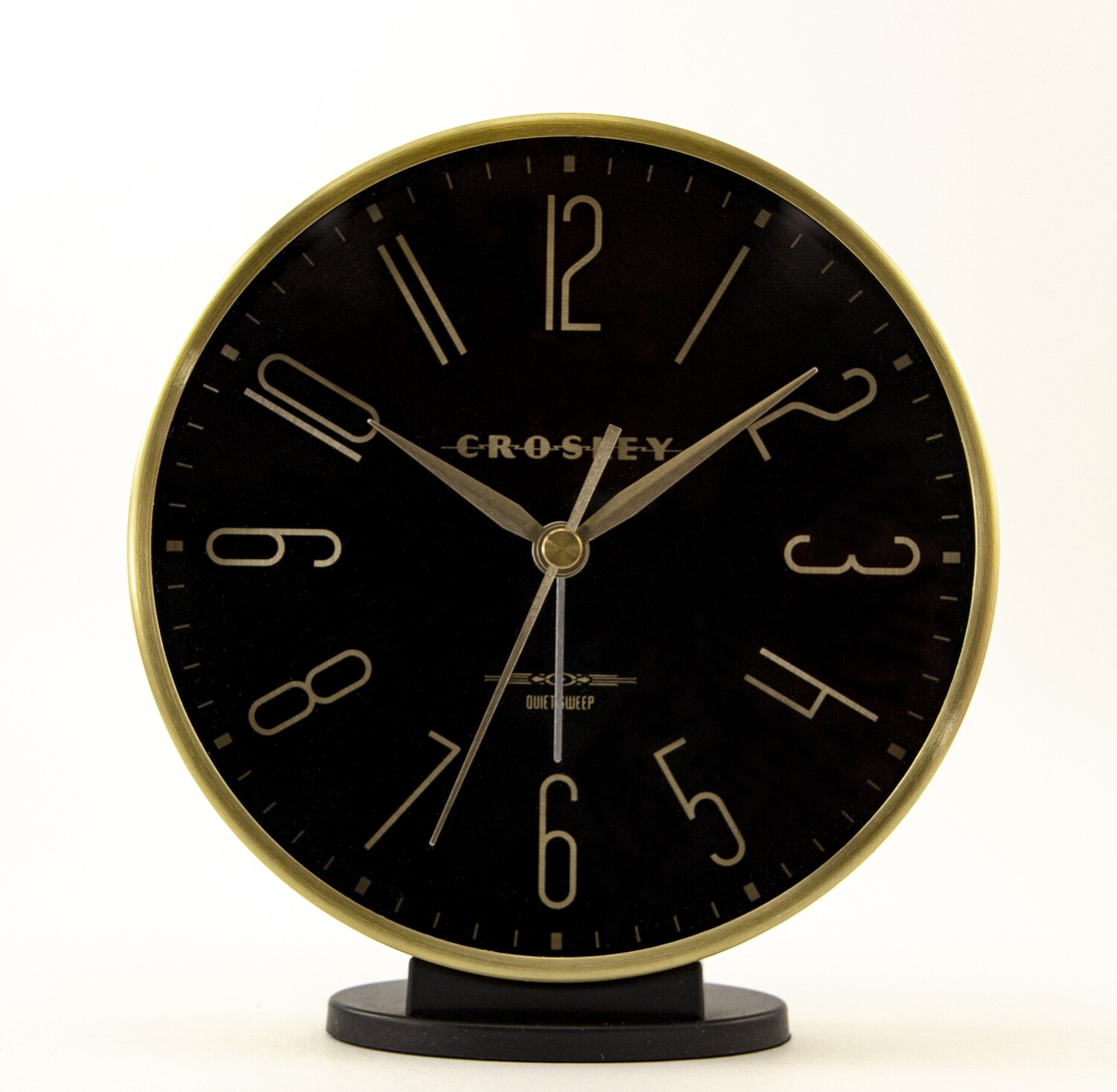 Crosley Black and Gold Quiet Sweep Alarm Clock Westclox Alarm Clocks The WestClox Source