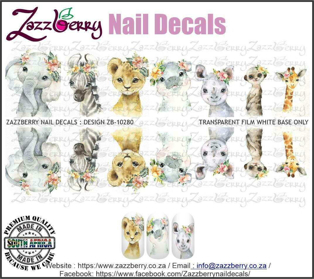 Cute African Animals Nail Decals Largest Selection of Waterslide Nail