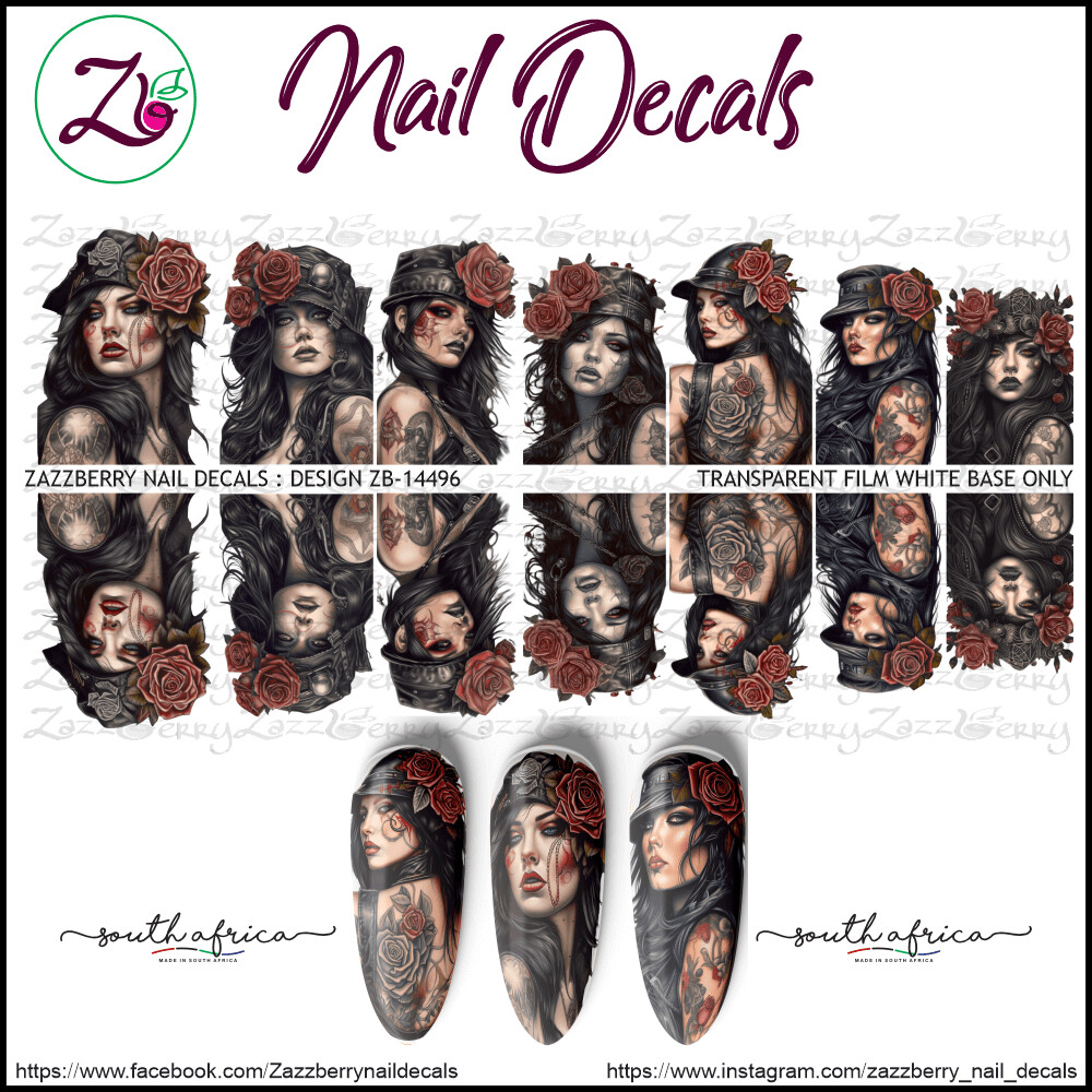 Gothic Girls Nail Decals / Nail Stickers/ Nail Art Largest Selection