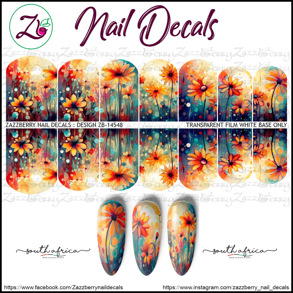 Fall Into Beauty Nail Decals / Nail Art / Nail Stickers Largest