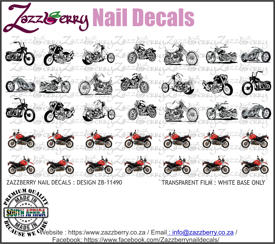 Motor Bikes Water Slide Nail Decals
