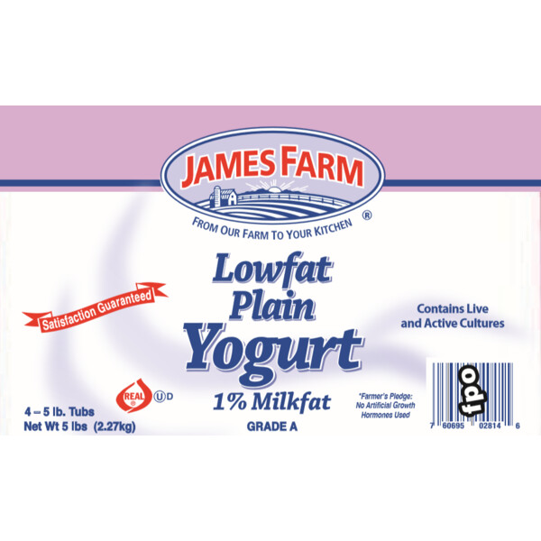 * James Farm 1 Low Fat Plain Yogurt 5 Pounds