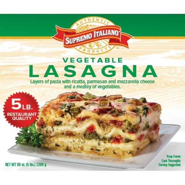 * Frozen Supremo Italiano Vegetable Lasagna 5 Pounds