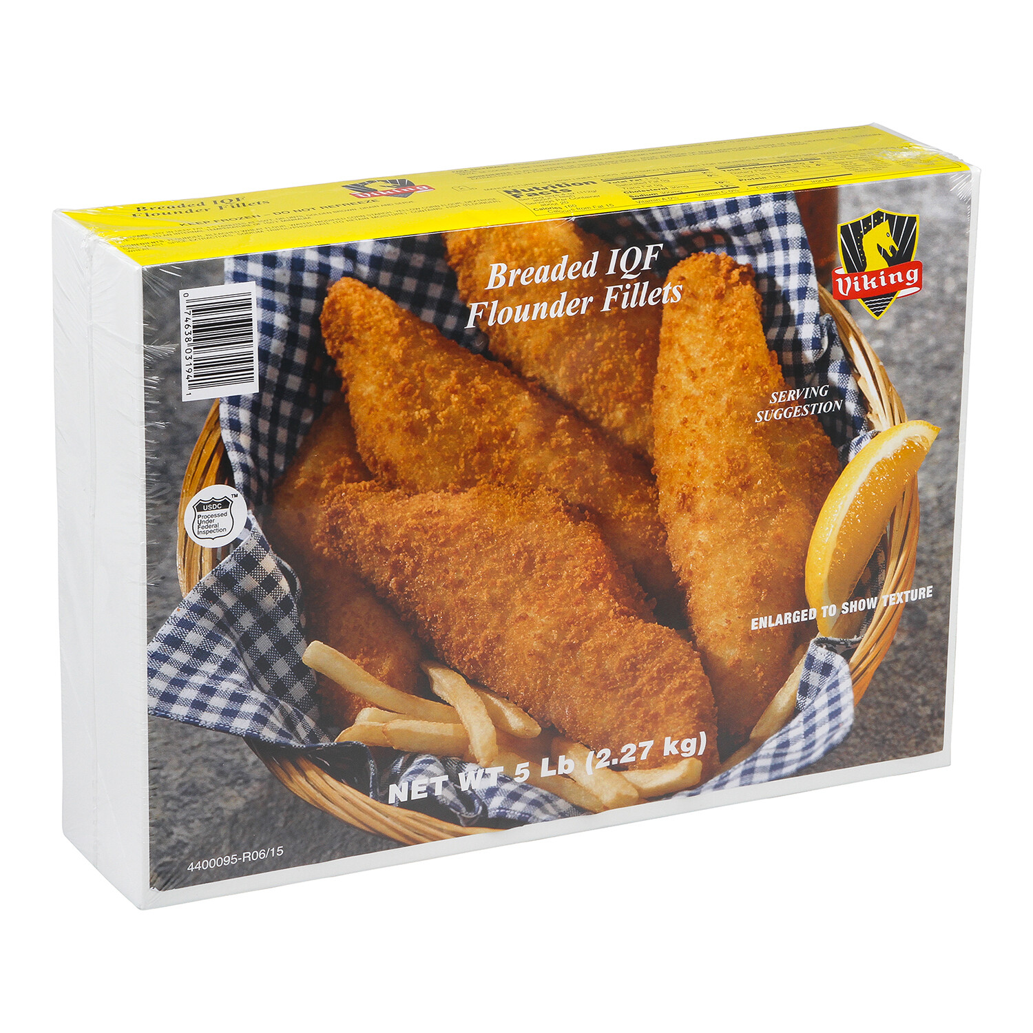 * Frozen Viking Brand Breaded Natural Flounder Fillets 5 Pound Box
