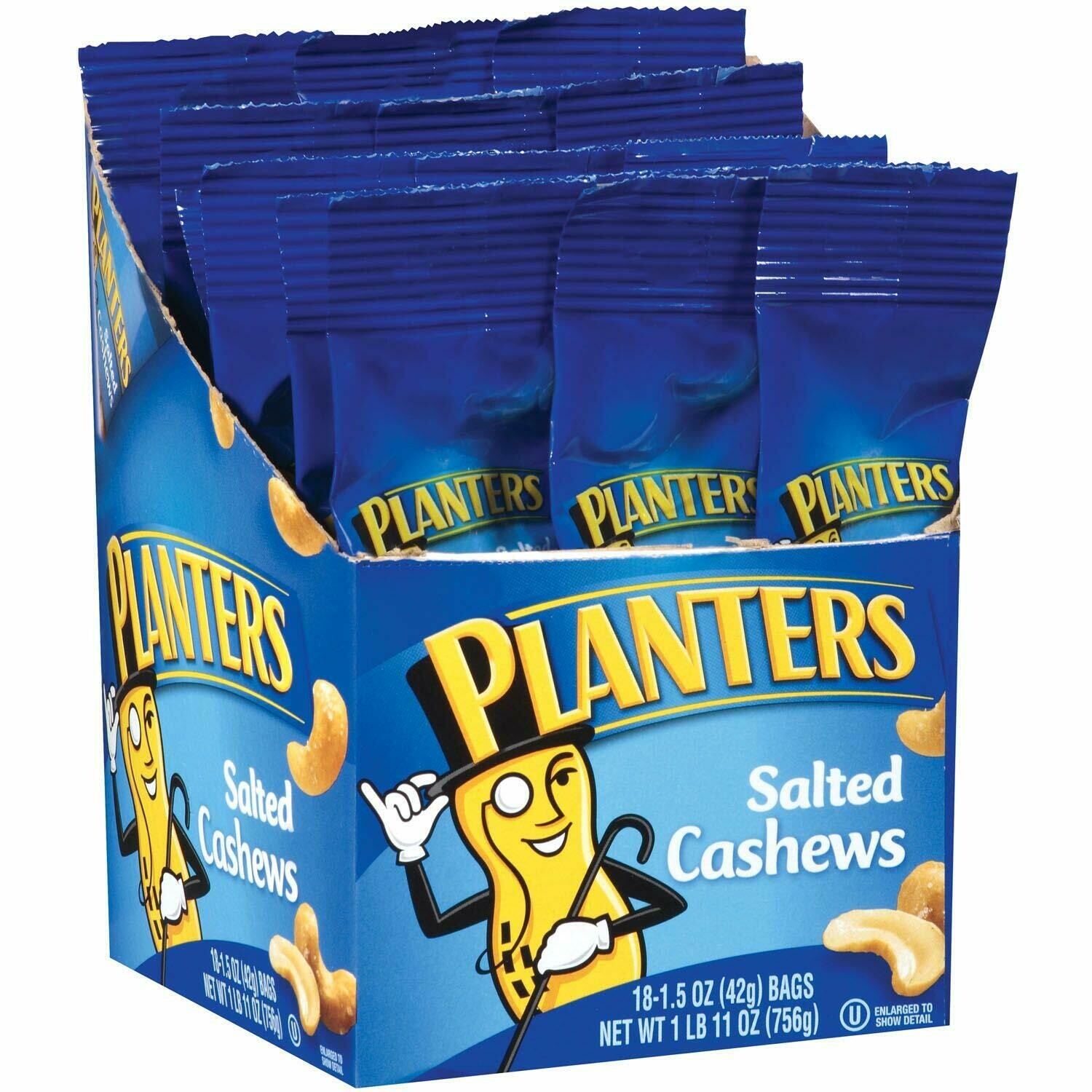 * Planters Salted Cashews Tube 18 Count