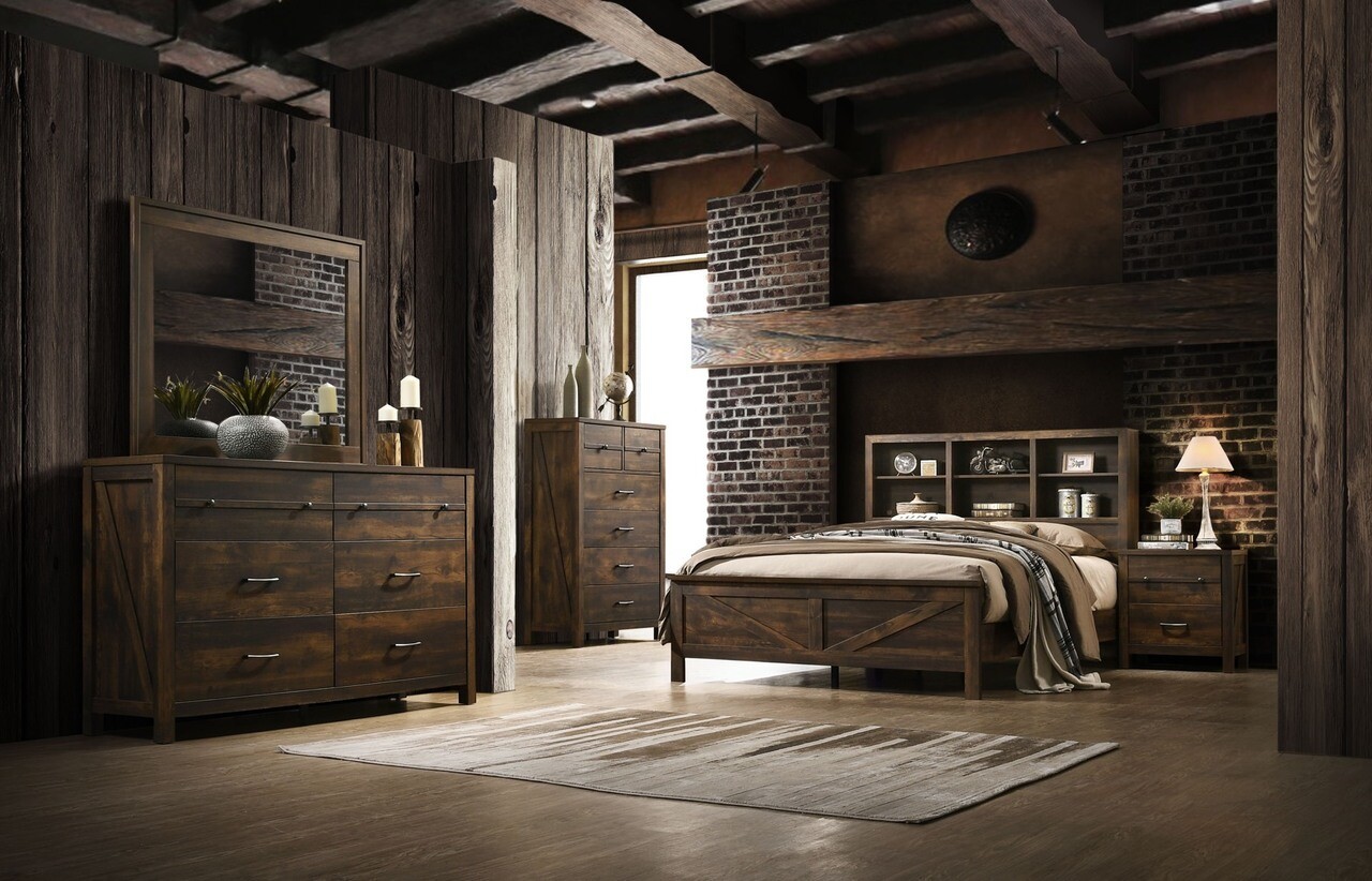 Rustic Oak 5 Piece Bedroom Suite B8100LBR