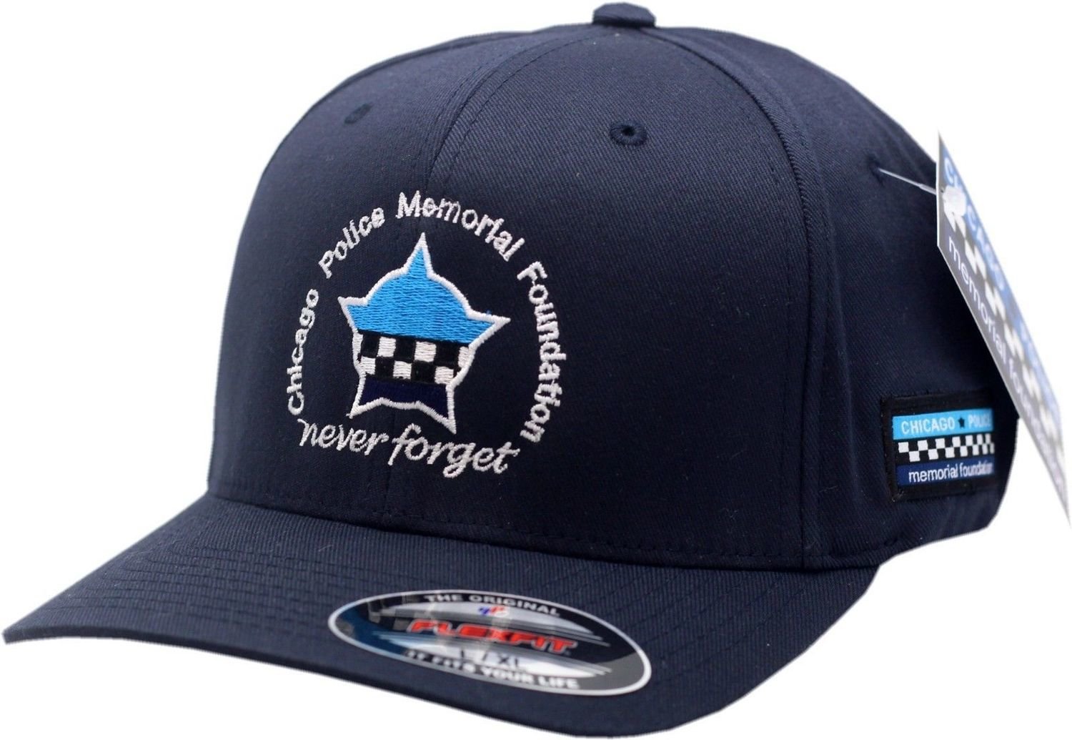 CPD Memorial Navy Flexfit Hat W/Embroidered Star Chicago Police