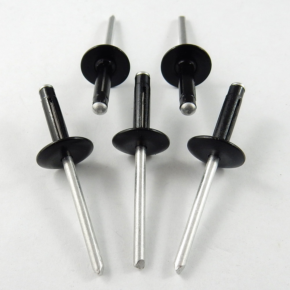 3/16" Large Head Black Exploding Rivet 100 Pack Bullant Performance