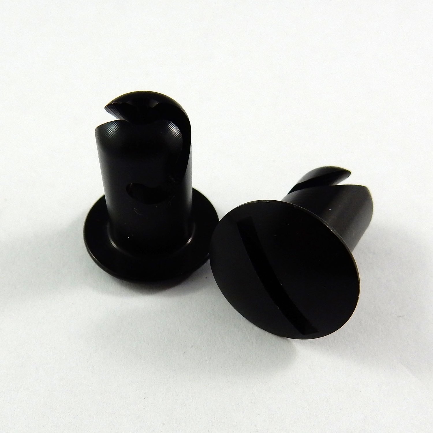 Dzus Fastener Buttons (5-Pack) - Slotted Oval Head, 7/16" X 0.600" Grip, Aluminum Black