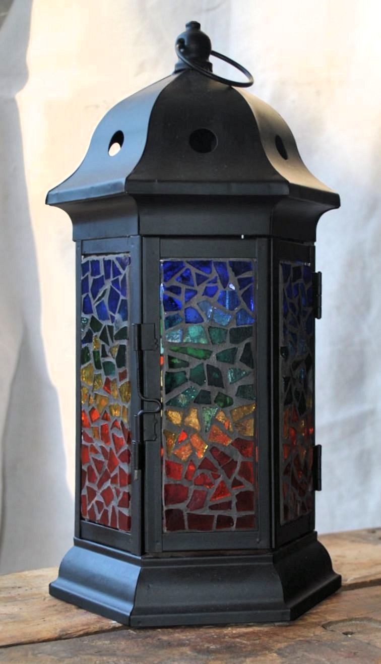 Gazebo Style Stained Glass Lantern 00016