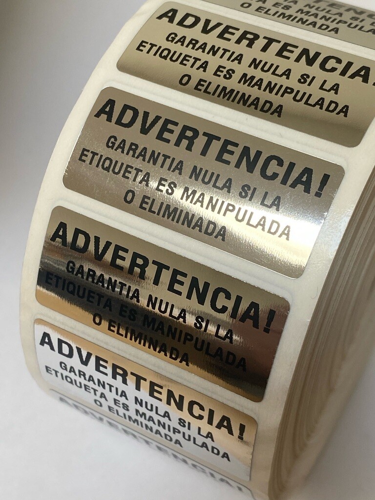 [QTY 1000] 1.75 X .75 inch Spanish Warranty Labels