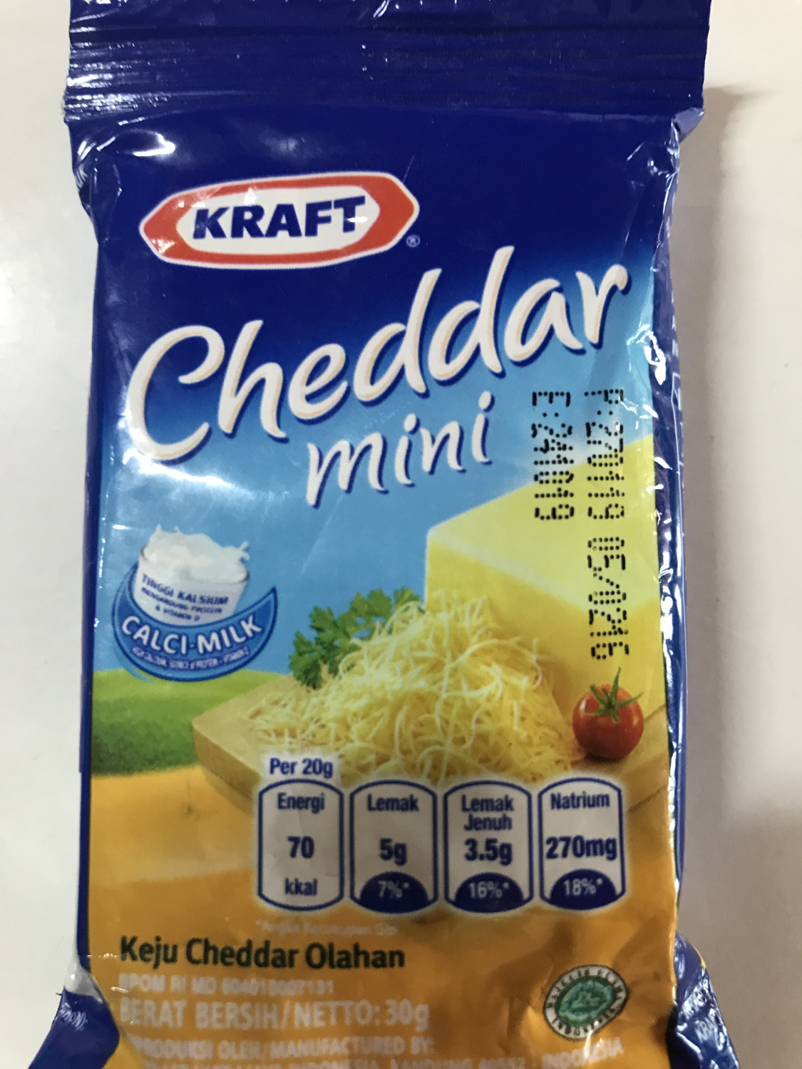 Keju Kraft Cheddar 30 Gram